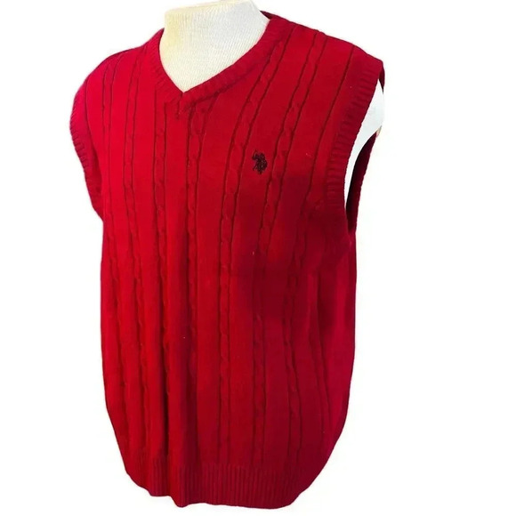 US POLO ASSN red sweater vest mens size xl - Picture 2 of 5